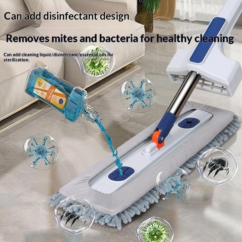 45cm Self-Wringing Mop Super Absorbent Microfiber Head Hands-Free Cleaning for Home Hardwood Tile Floors