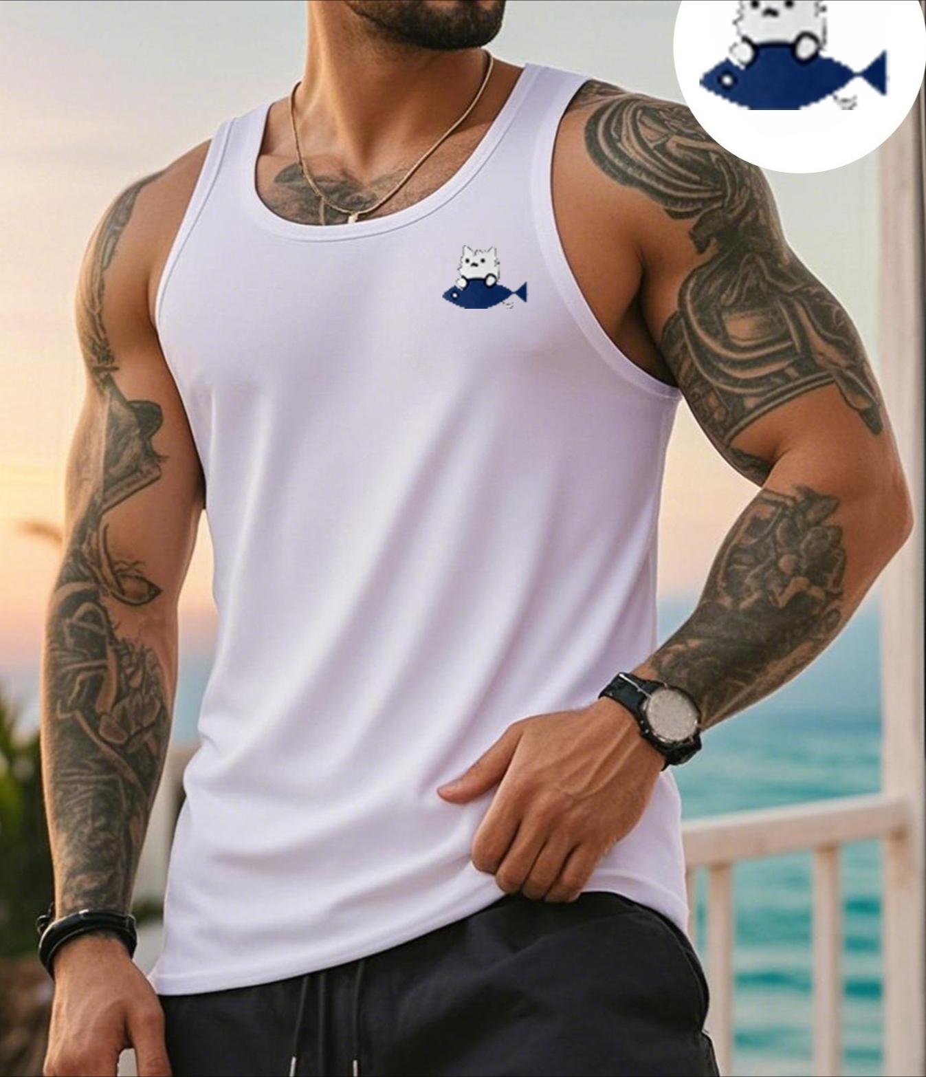 Однотонная мужская безрукавка из полиэстера, устойчивая к складкам, прочная и удобная, идеально подходит для лета и улицы S белый