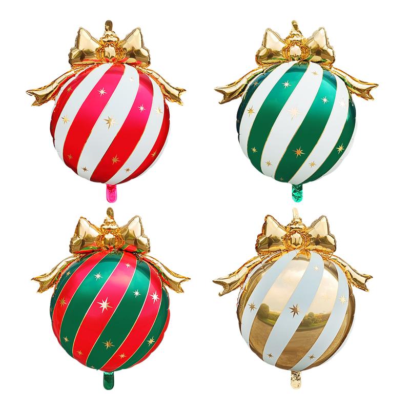 10Pcs Christmas Decorations, Spherical Aluminum Foil Balloons, Holiday Parties, Shop Window Decorations, Supplies
