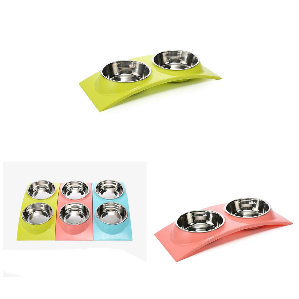 Premium Quality Double Food Water Pet Feeding Bowl For Puppies And Kittens With Non-slip Design