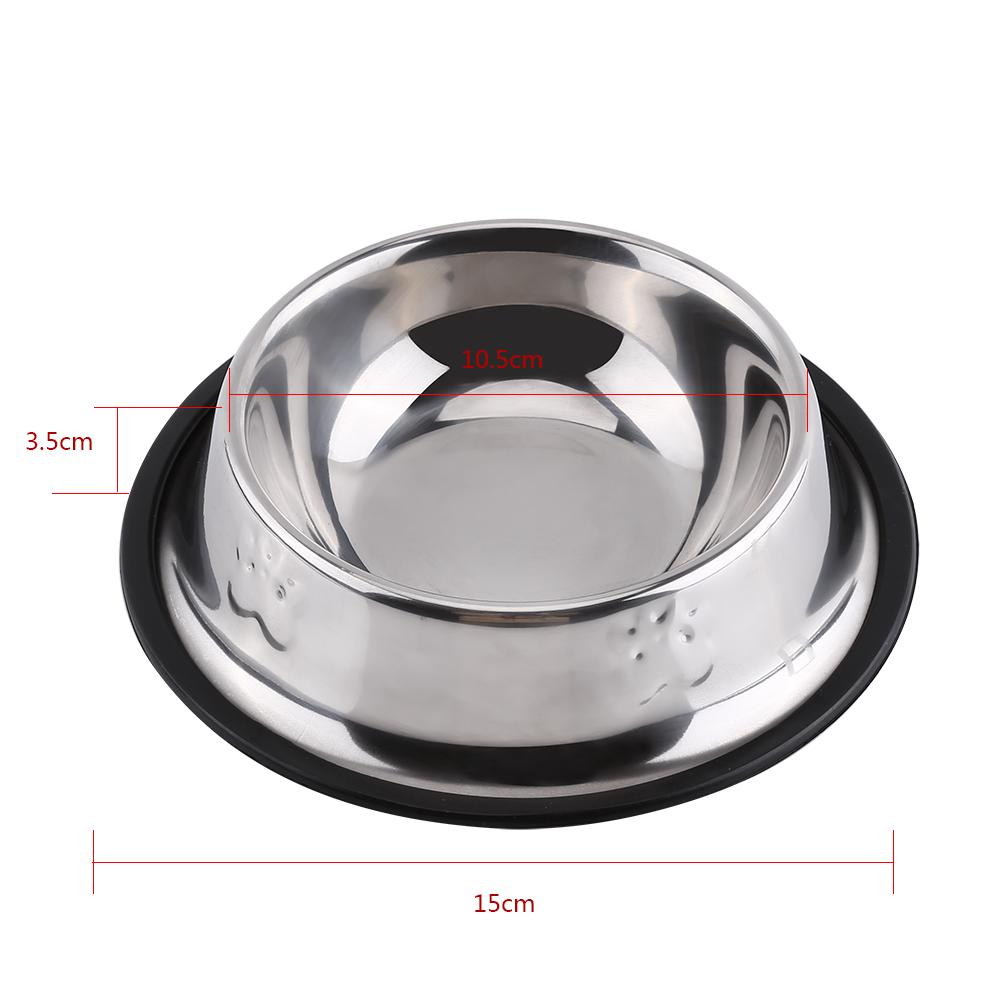 Stainless Steel Pet Dog Cat Puppy Travel Feeding Feeder Food Water Dish Holder (15cm)