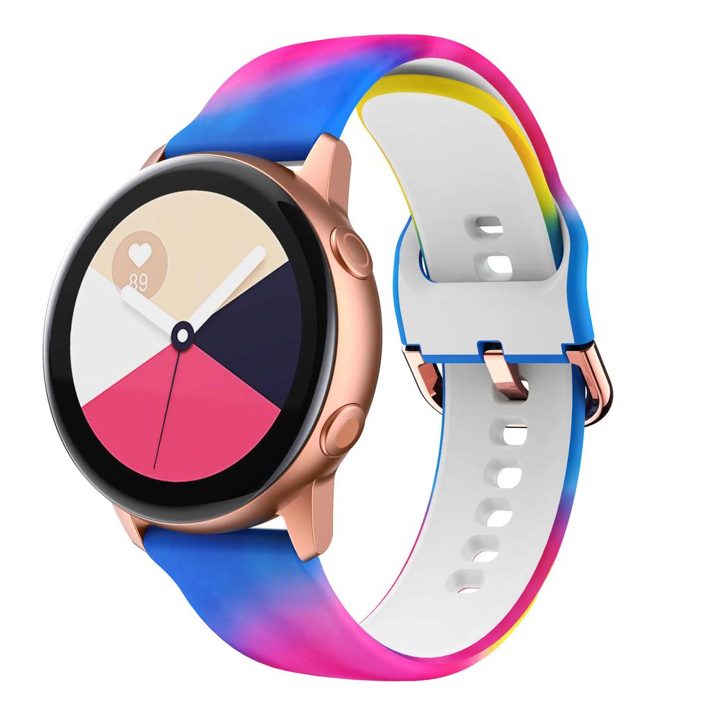 22mm 20MM Watch Strap for Samsung Galaxy Watch 6 5 pro/4/Classic Silicone Sport Bracelet for Amazfit GTR-GTS 4-3-2e Printed Band