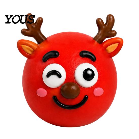 Fidget Stress Balls 1/5Pcs DIY Christmas Relief Toy, Reindeer Snowman Ball with Toy Detachable Expression Accessory, Soft Squeeze Sensory Party Favors