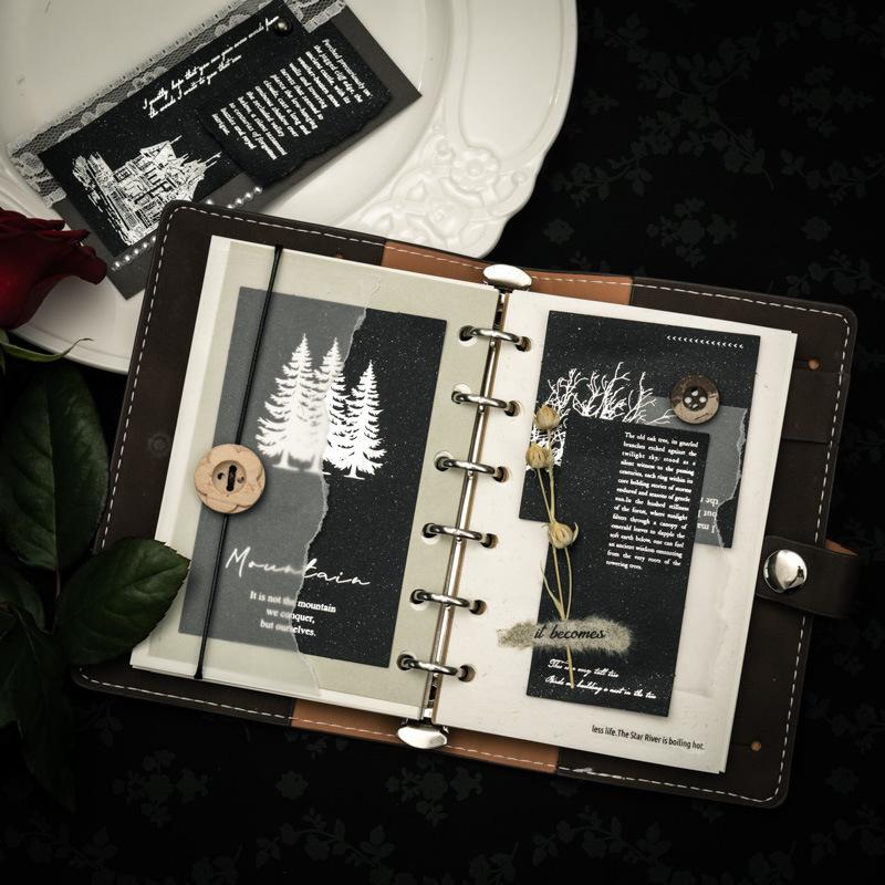 Dark Tones Hot Silver Ketchup Girl Night Poetry Series Journal: DIY Collage & Decoration