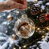 Festive Indoor Hanging Decor Glowing Christmas Story Ornament, Light?Up Mini Animals Ball Ornament with Warm 3D Winter Scene Baubles LED Light, Cute