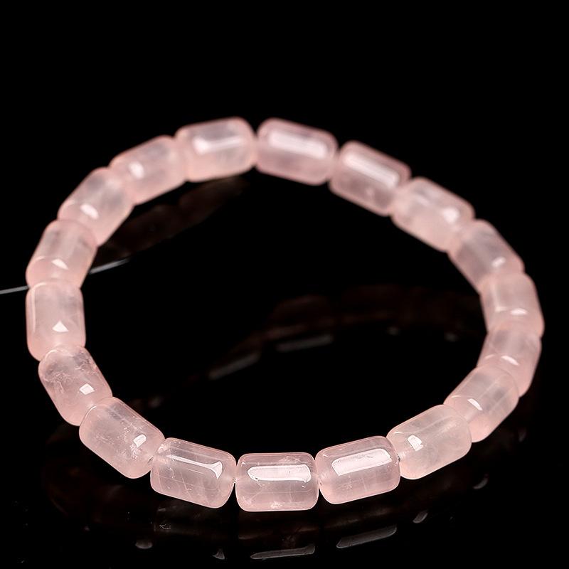 Hongchu Crystal Natural Grapefruit Agate Barrel Bead Bracelet Ice-Grapefruit Ma Pink Barrel Bead Bracelet