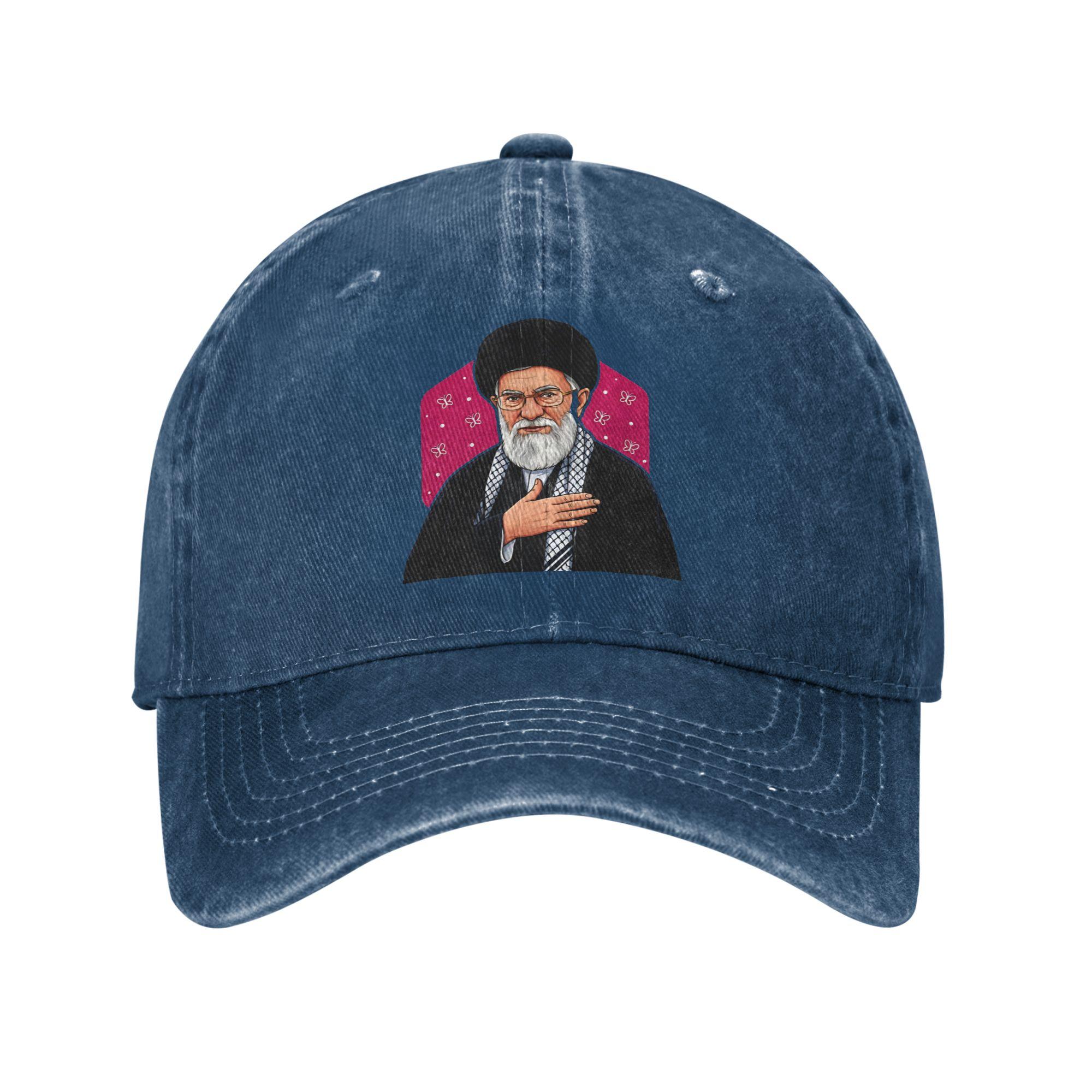 

Washed Baseball Cap Ali Khamenei Summer Hip Hop Hats For Unisex Men y2k Cool Tennis Skate Sun Baseball Caps One Size темно-синий
