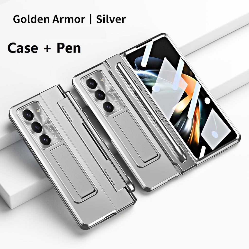 Slim Hard Case for Samsung Galaxy Z Fold 6 5 4 3 Stand Hinge Protective Film Cover Pen Holder Foldable