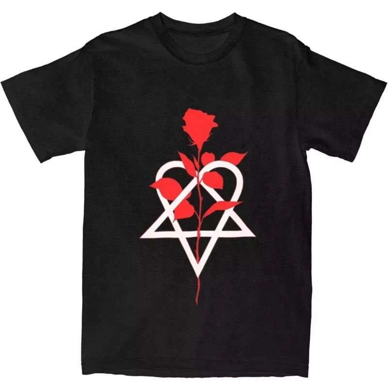 Hip Pop Rock Tshirt Him Band Ville Valo Heartagram Love Metal TShirt Summer Casual Streetwear Print Cotton ShortSleeved Unisex