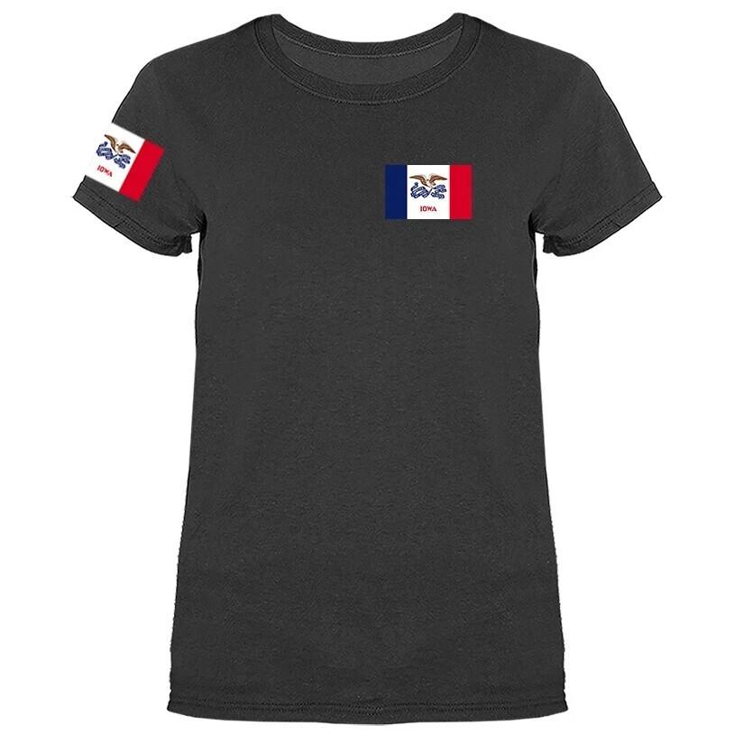 State of Iowa Flag Crest Women s T-shirt Unisex T-Shirt L