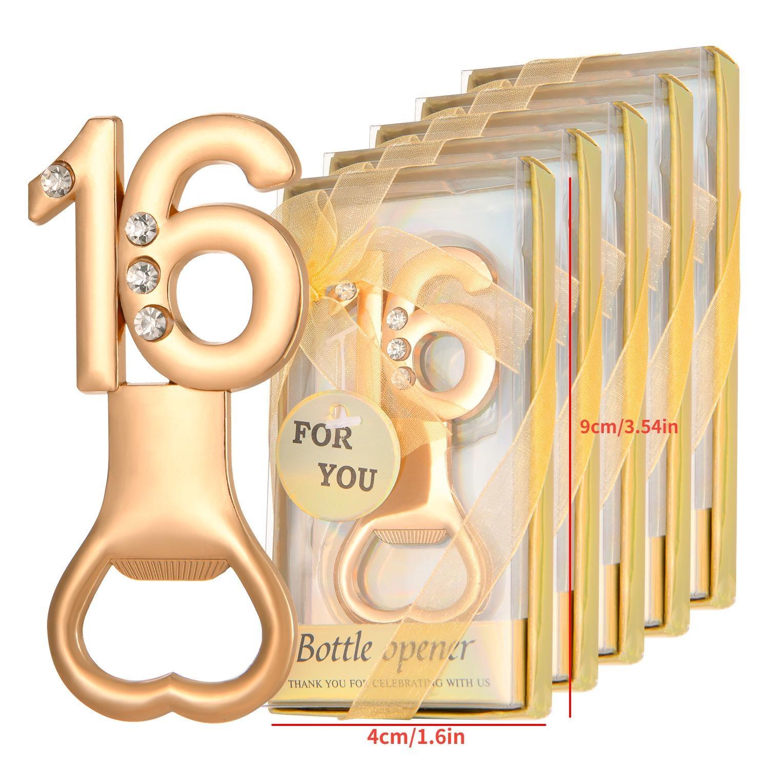 

Открывалка для бутылок с цифрами и бриллиантами, штопор для пива и вина, украшение на годовщину свадьбы, 16 лет, подарок на вечеринку