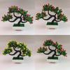 Realistic Rose The Pine Greeting Guests Bonsai With Plastic Material For Gift Home And Event Decor