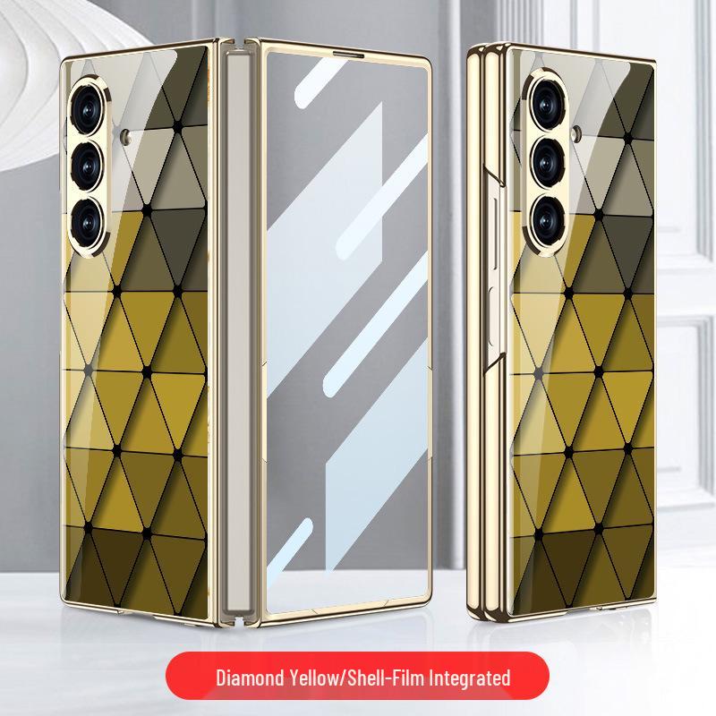 Heart of the World: Electroplated Samsung Z Fold7 Glass Case - Trendy, Simple Style Protective Cover