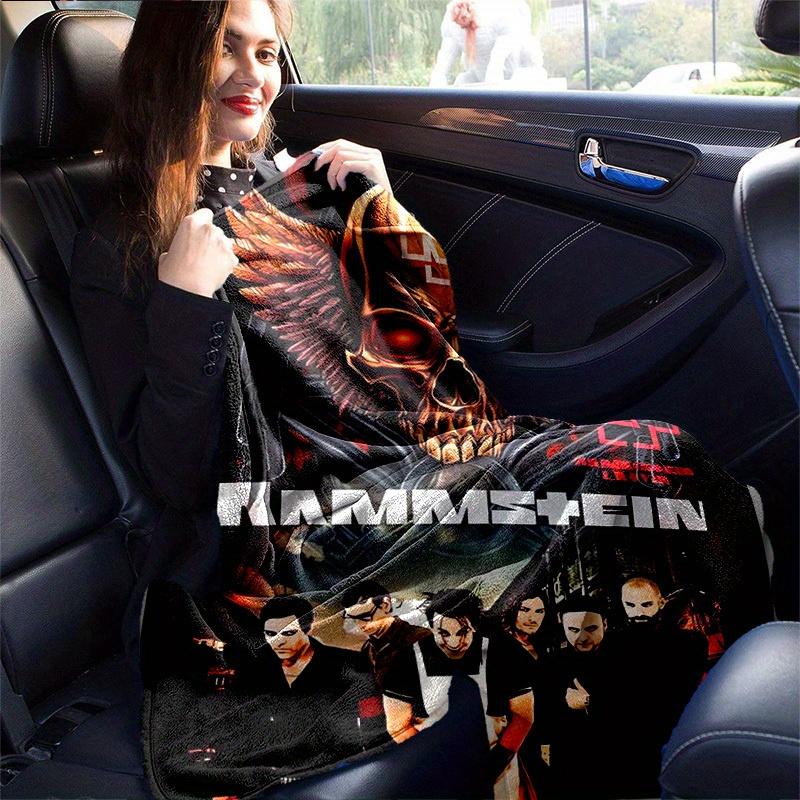 1pc Rammstein-Inspired Home Decor: Cozy Flannel Blanket, Perfect Gift for Bedroom, Living Room, Travel, Camping, Car, Beach, Office Naps, Ideal Sofa T