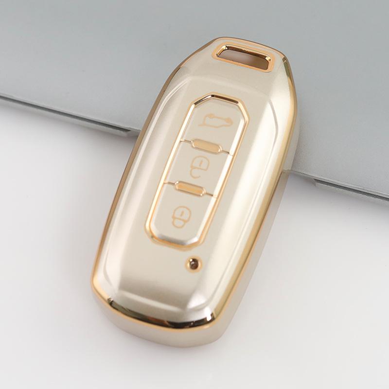 Champagne Gold TPU Key Case Cover for 2020 Ford JMC Yuhu 7 Lingjie