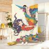 Music Dream Girl Watercolor Girl Throw Lightweight 240g Flannel Blanket Soft Skin-friendly for Summer Cooling