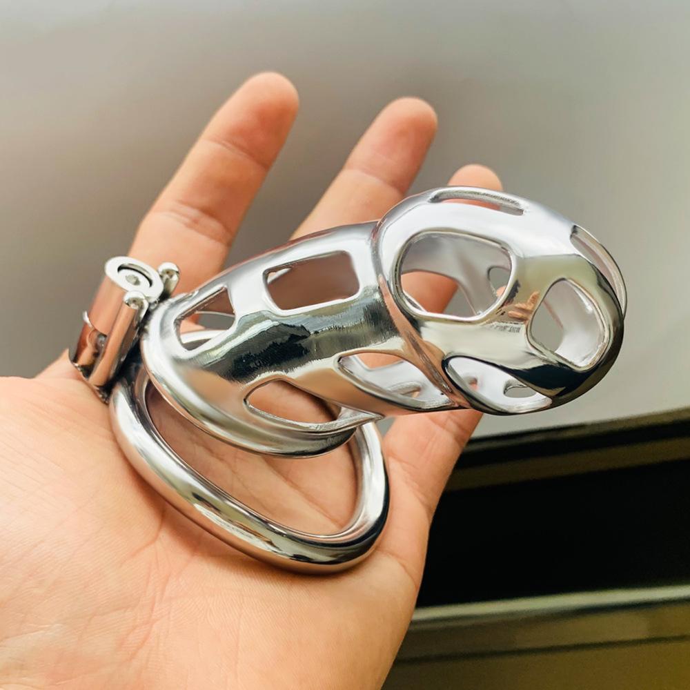 CB Chastity Lock for Men Stainless Steel Penis Cage Adult Sex Toy Cock Cage Cockring BDSM   Game Slave Fetish Cockring