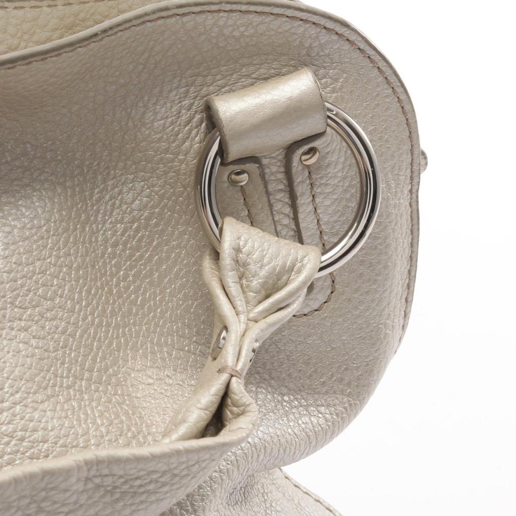 Used CELINE Bitter suite Handbag leather White Used Women