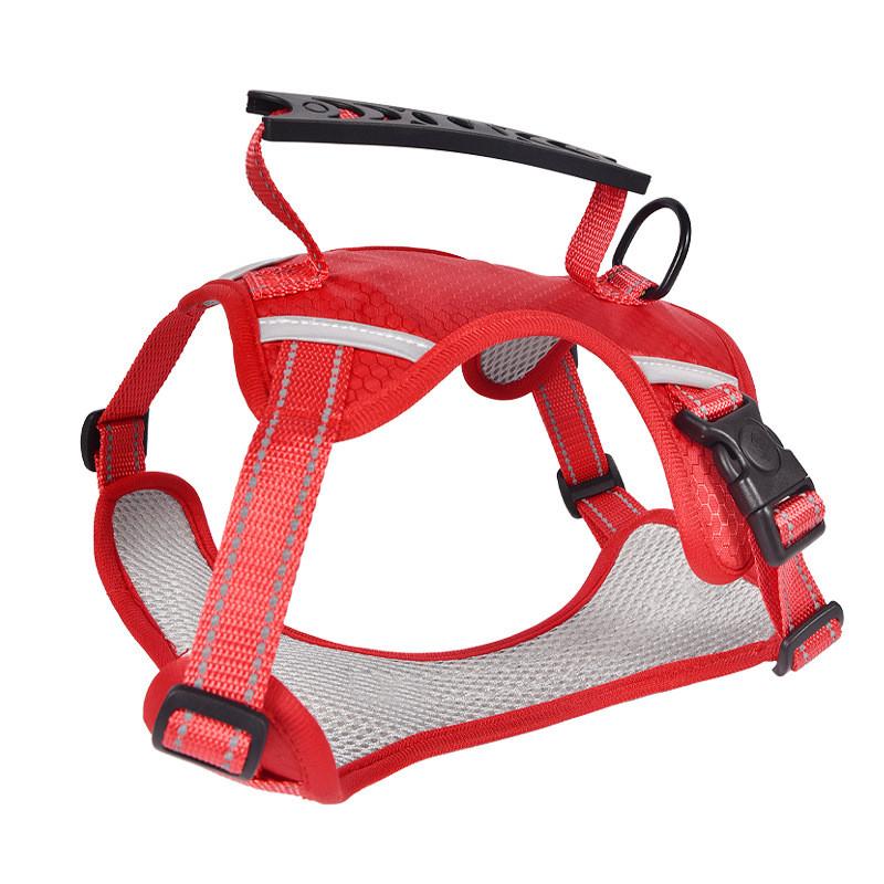 Dog Harness With Reflective Mesh For Medium Large Dogs Nonextendable Pet Leash
