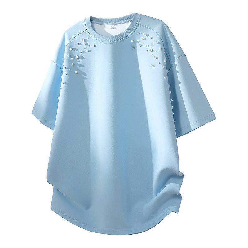 2026 Men's Summer Beaded Round Neck Short-Sleeve T-Shirt