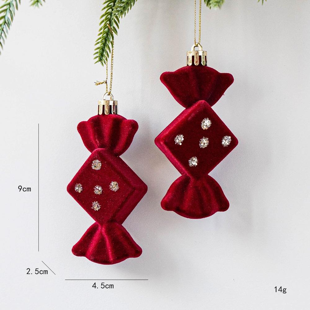 

Flocking Flocking Bow Wreath Pendant Red Hanging Painted Ornaments Favors Decor Bow
