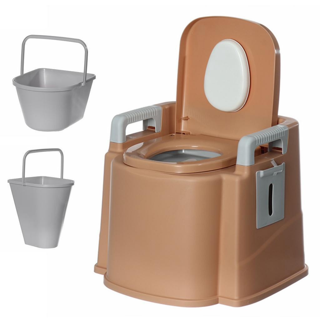 2 Colors Portable Toilet Seat Old Pregnant Woman Home Bath Indoor Potty Commode 23 X 22 X 20Inch