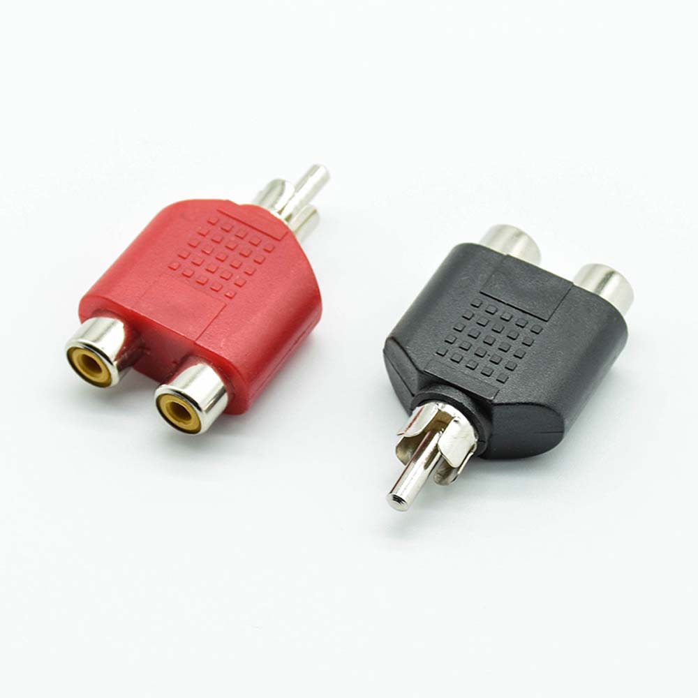 Plug Converter Audio Converter Audio Adapter Audio Cable Y Adapter Connectors Plugs RCA to 2 RCA