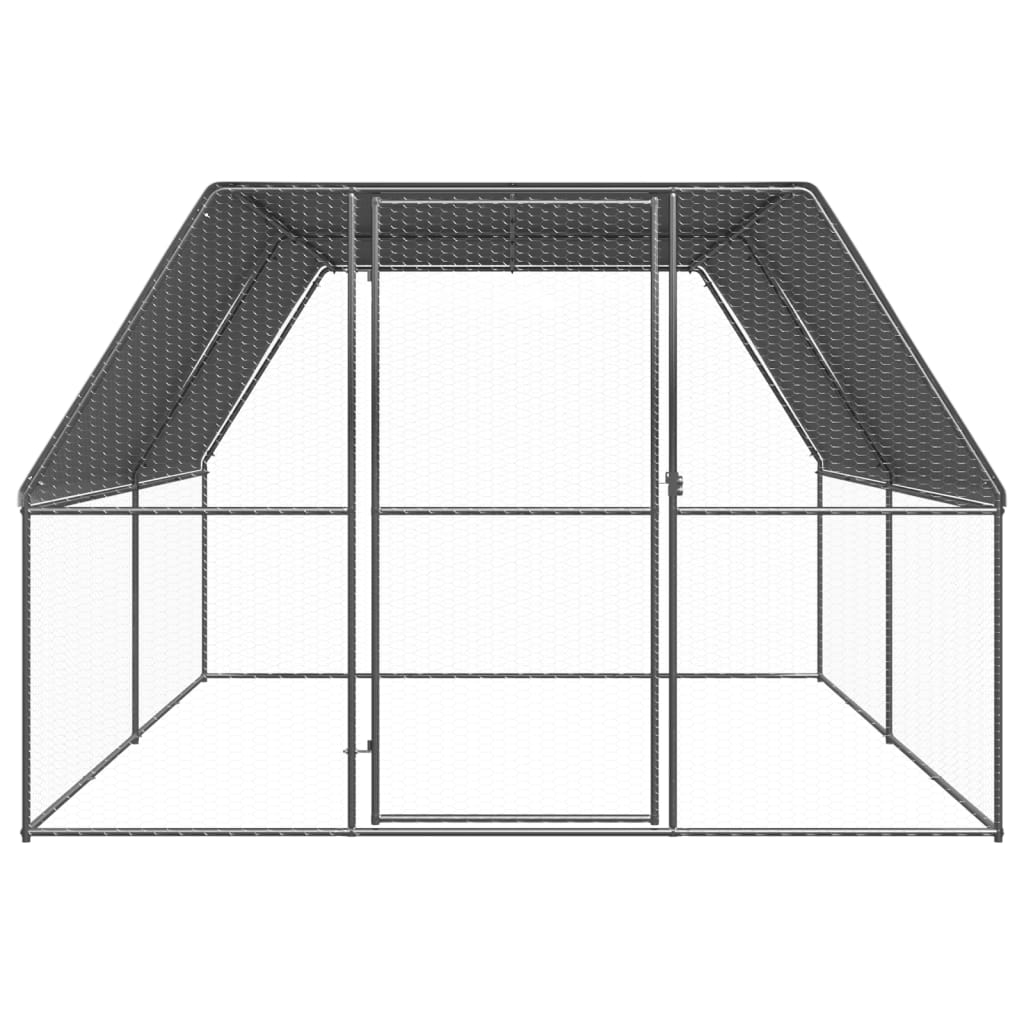 Vidaxl Outdoor Chicken Coop, 3X4X2 M, Galvanized Steel