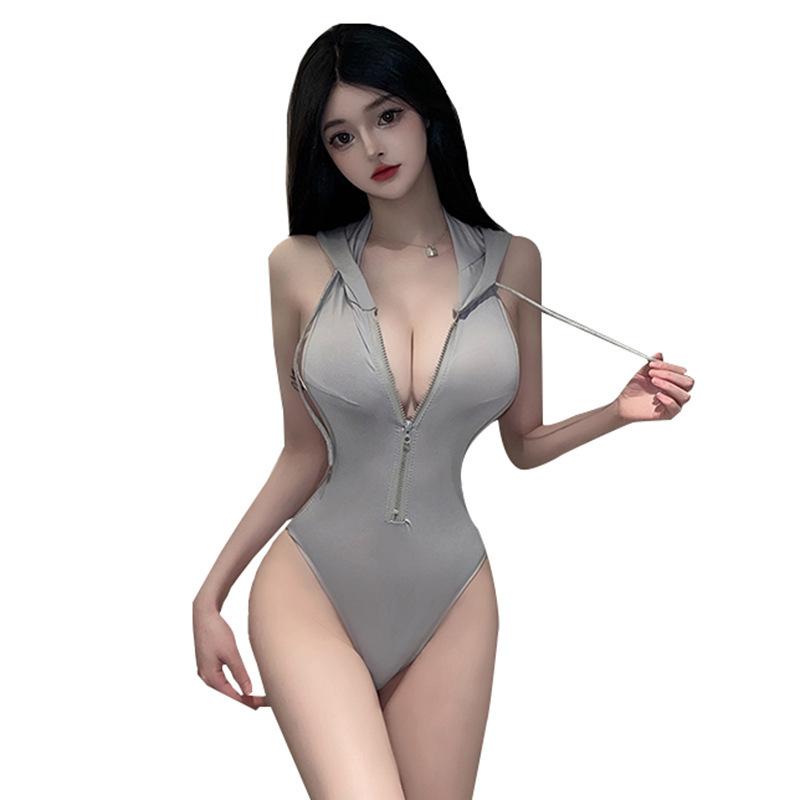 Erotic Lingerie Sexy Deep V Bareback Seduction Halter Pure Desire Cosplay Bunny Uniform Conjoined