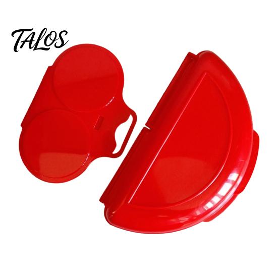 Plastic Egg Poaching Mold 2Pcs/Set Poacher Omelet Pan, Non-Stick Breakfast Cup with Handle Cooker, Microwave Maker for Easy Quick Cooking Fast