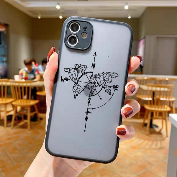 World Map Travel Camera Protection Phone Case For iPhone 11 13 12 14 15 16 Pro Max Mini 7 8 Plus XS XR SE20 Plane Hard PC Cover