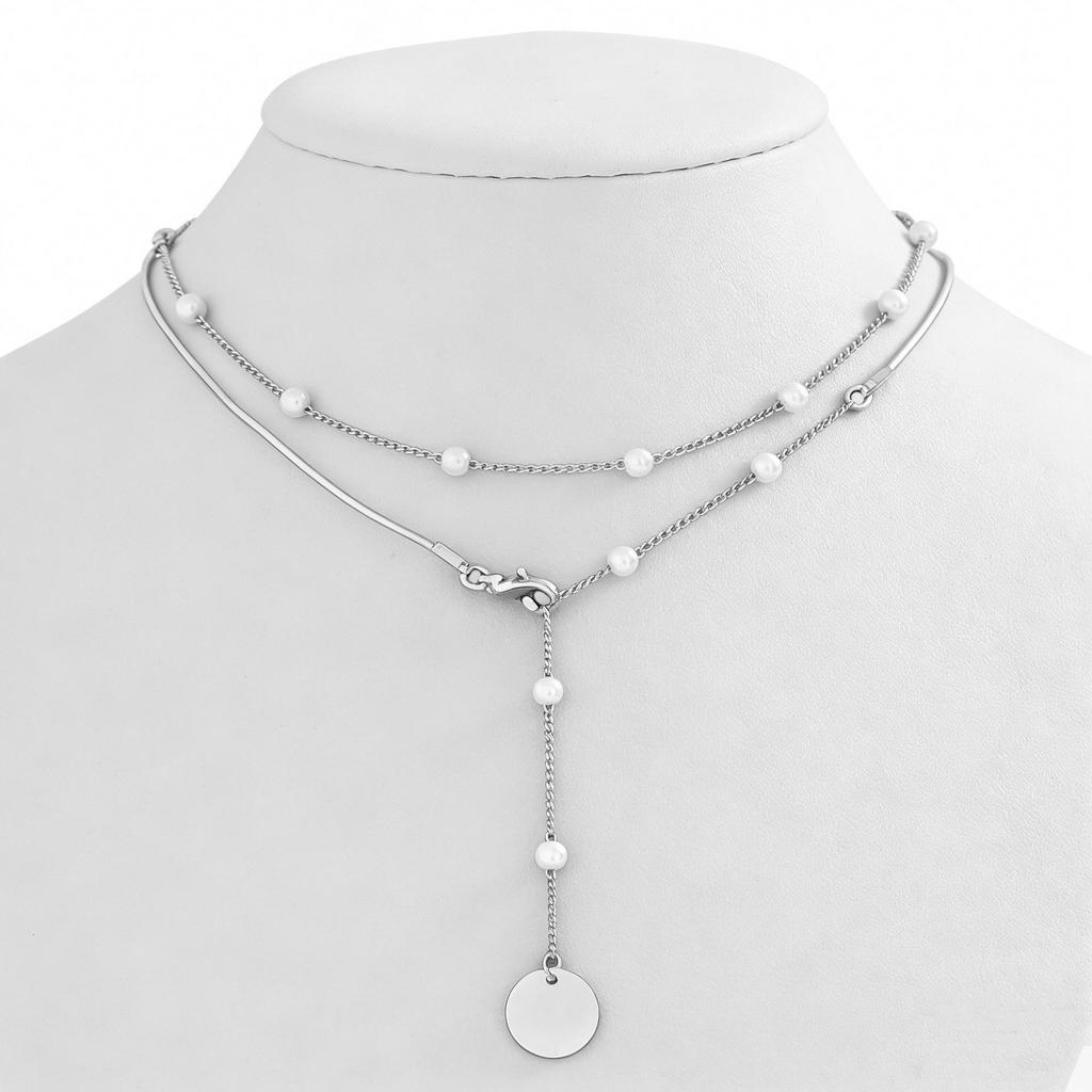 European and American Faux Pearl Geometric Necklace - Versatile Summer Jewelry for Women