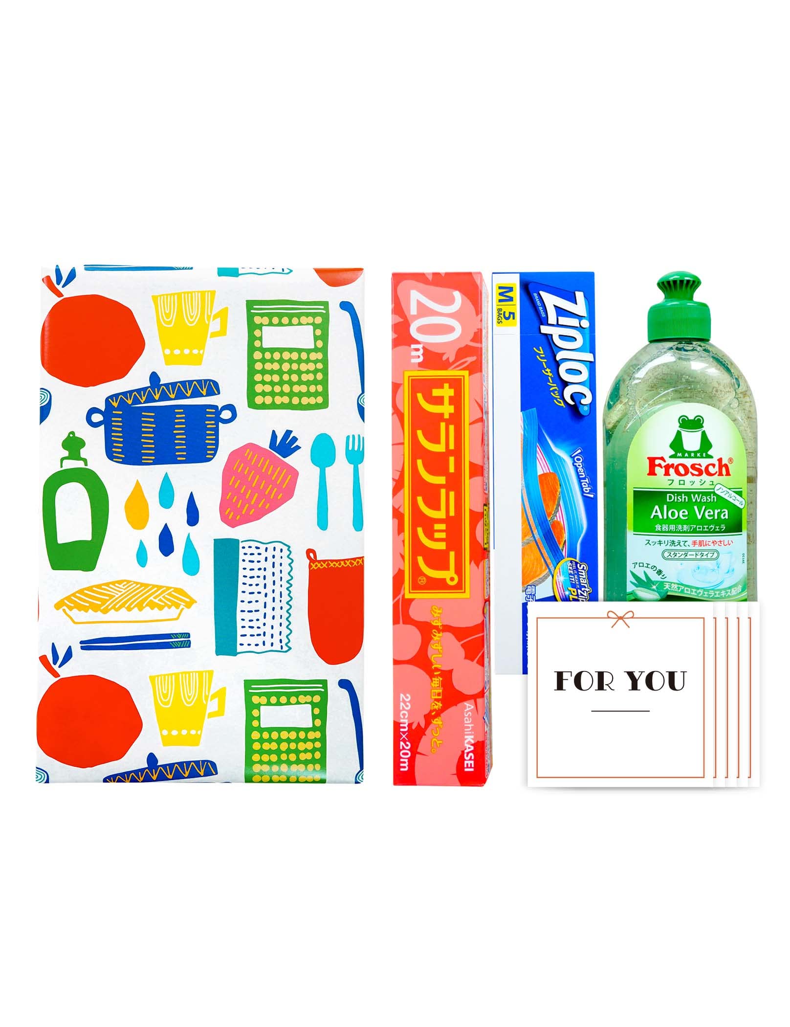 

of Comes with stickers design Saran moving Asahi Kasei kitchen gift neat moving Scandinavian white [Set 5] [Scandinavian wrap, ziplock, frosh,