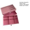 Jewelry Storage Box with 3 Layers Large Capacity Rounded Corners Velvet Interior Earrings Rings Organizer Storage Case