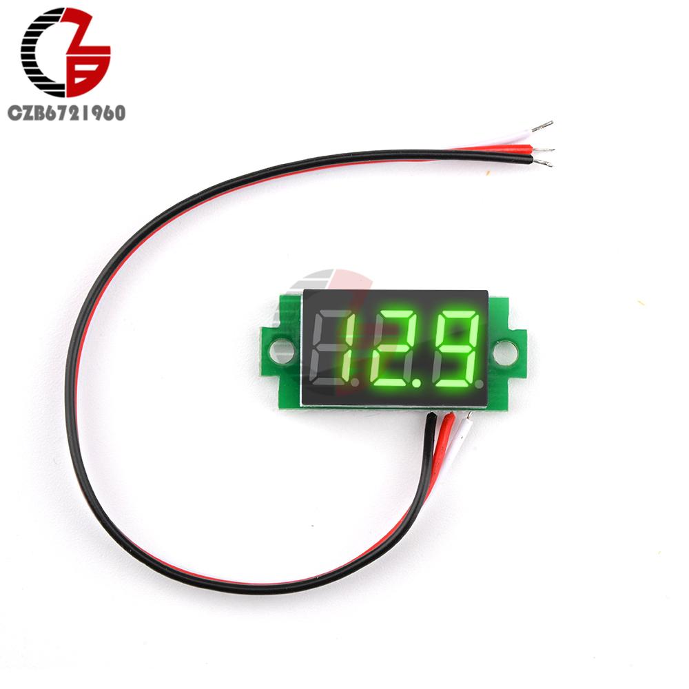 0.36" 12V Voltmeter DC 0-99.9V Digital Car Voltmeter Voltage Tester Indicator Auto Volt Meter Detector Voltage Meter Panel 3Wire
