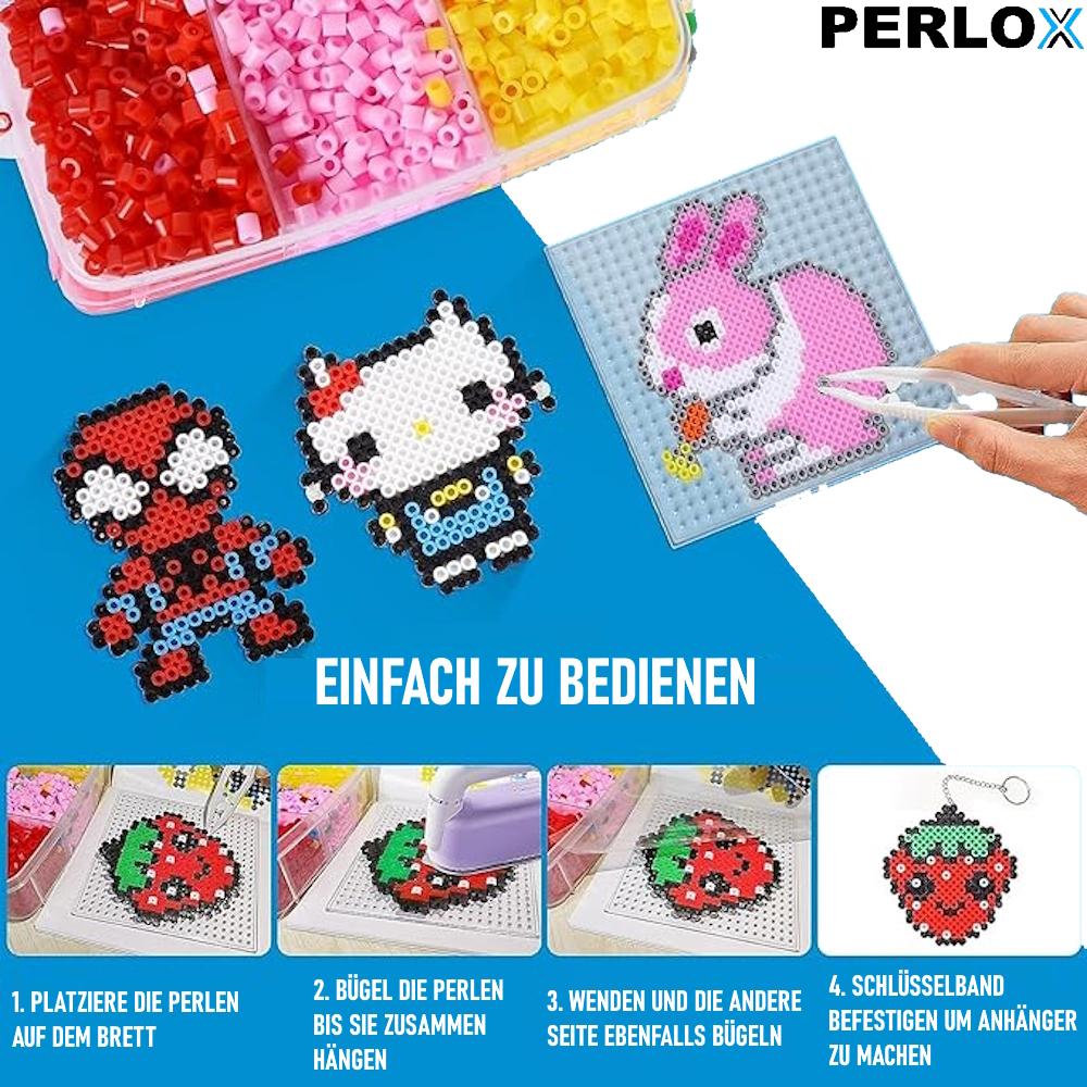 Set de șabloane PERLOX pentru mărgele termoadezive XXL, 10 culori, pentru plăci perforate