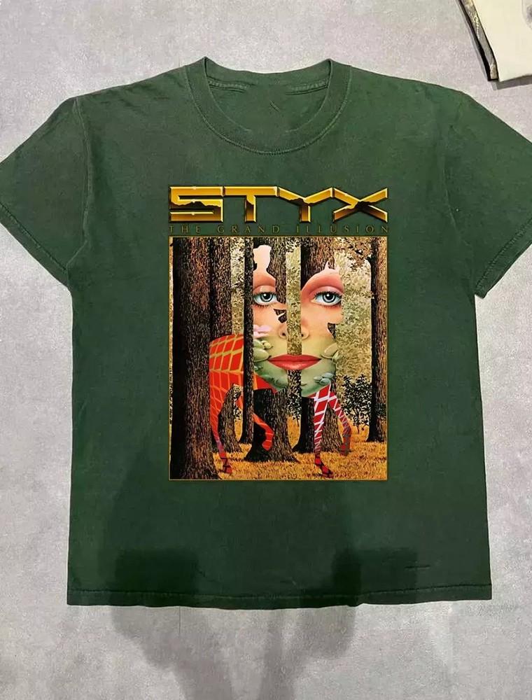 Styx Band The Grand Illusion Tour 2025 TShirt Full Size S3XL Unisex T-Shirt XL