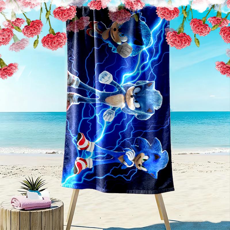 1pc SONIC Beach Towel, Outdoor Activities Perfect Summer Travel Supplies, As A Gift for Festivals