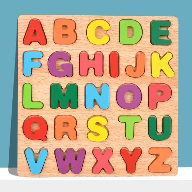Kids Alphabetic Arithmetic Number Geometric Shapes Wooden Puzzle Montessori Preschool Learning Educational Game Toy for Children