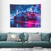 Car Tapestry for Men Teen Boys Neon Sports Car Tapestries City Night Wall Hanging Aesthetic Decoration for Bedroom Living Room
