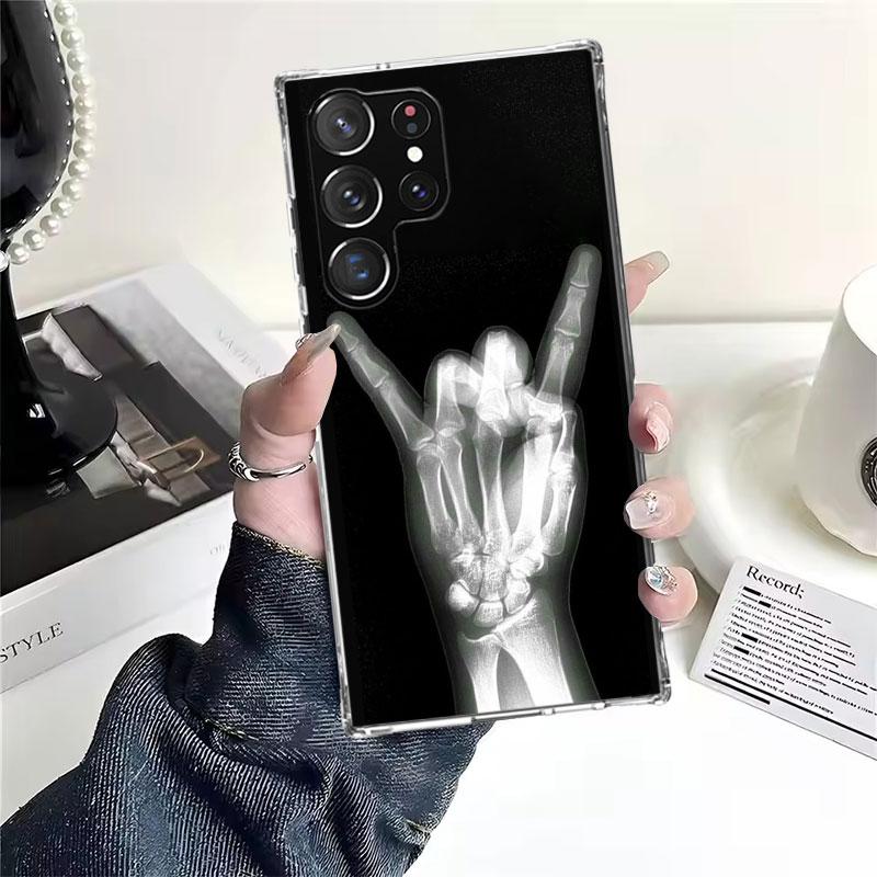 Autumu X Ray Hand Bones Soft Phone Case For Samsung Galaxy S22 S23 S24 S25 Edge S26 Ultra S20 FE S21 Plus + Fundas Coque Galaxy