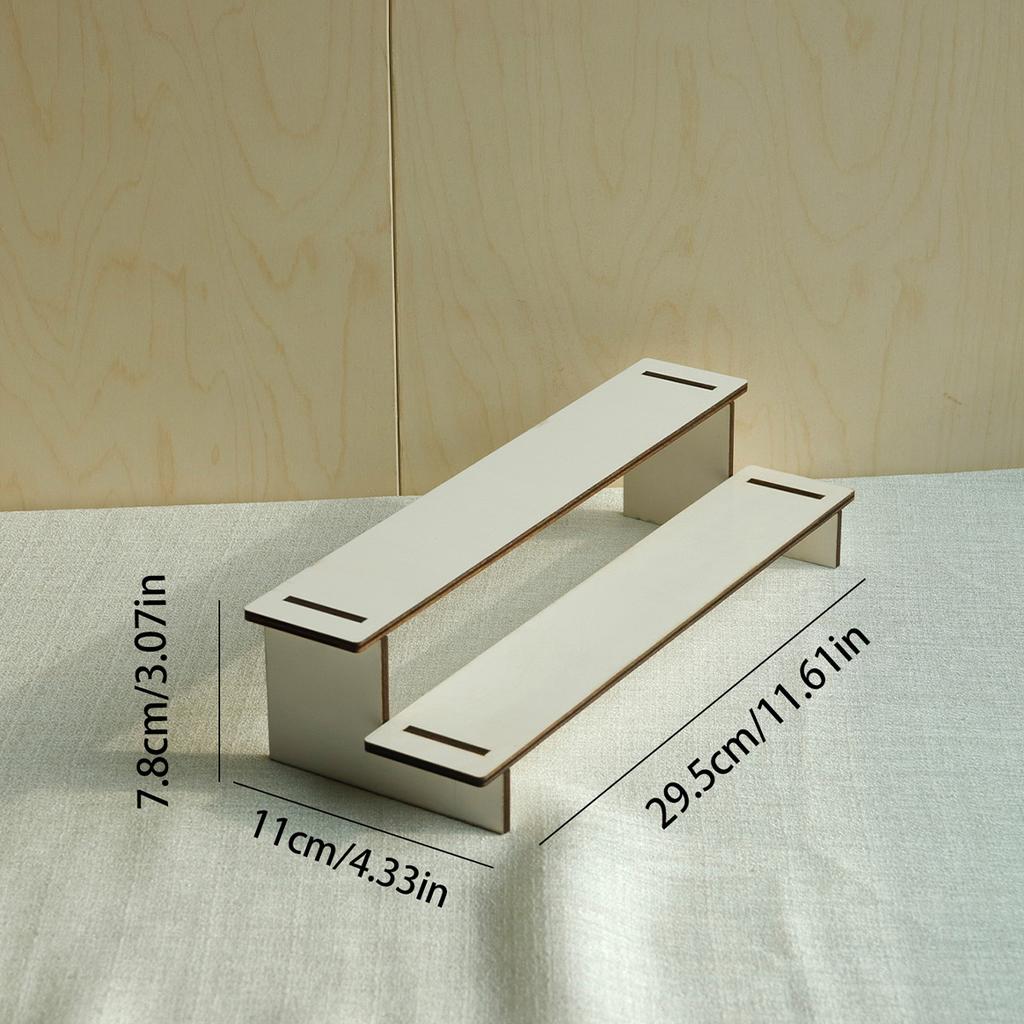 Wood Step Display Stand Hair Clip Bracelet Watche Storage Rack Figure Doll Jewelry Showcase Earrings Rings