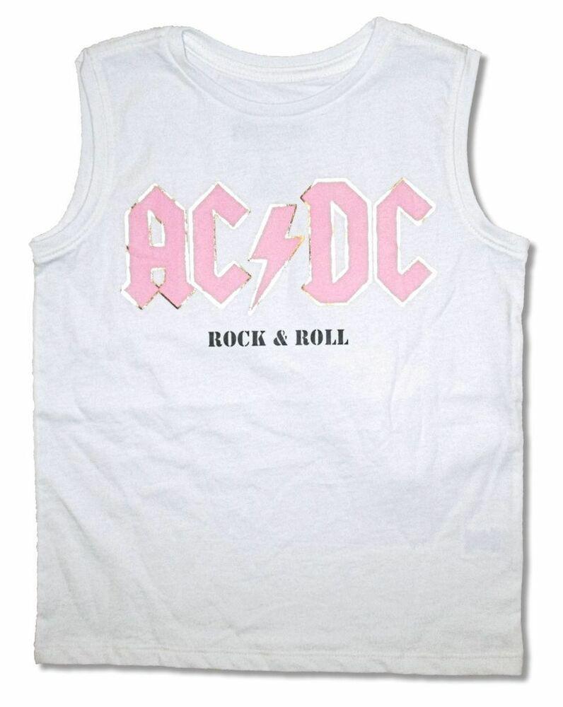 

Ac Dc Rock Roll Розовый логотип Белая майка Футболка унисекс Мягкая S