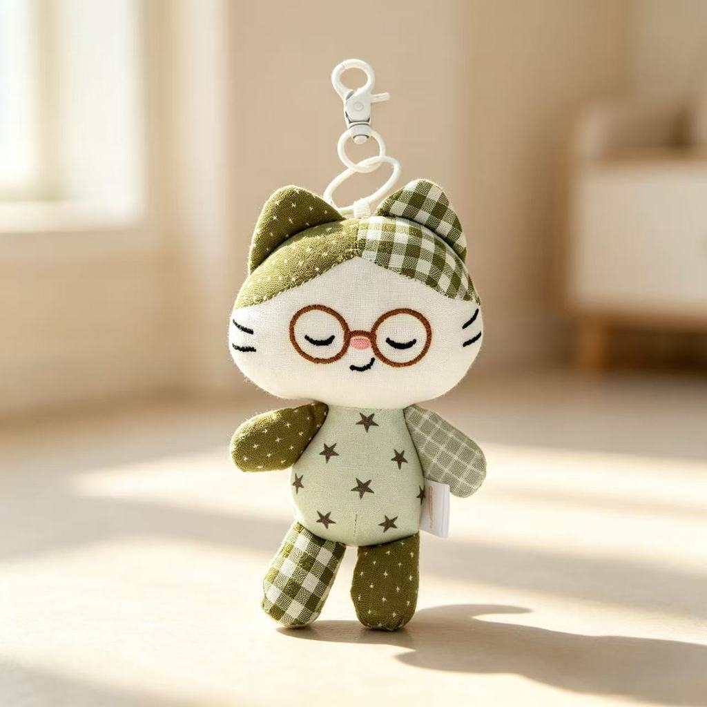 Cat Plush Toy Keychain With Polyester Fiber For Kids And Gift Souvenir