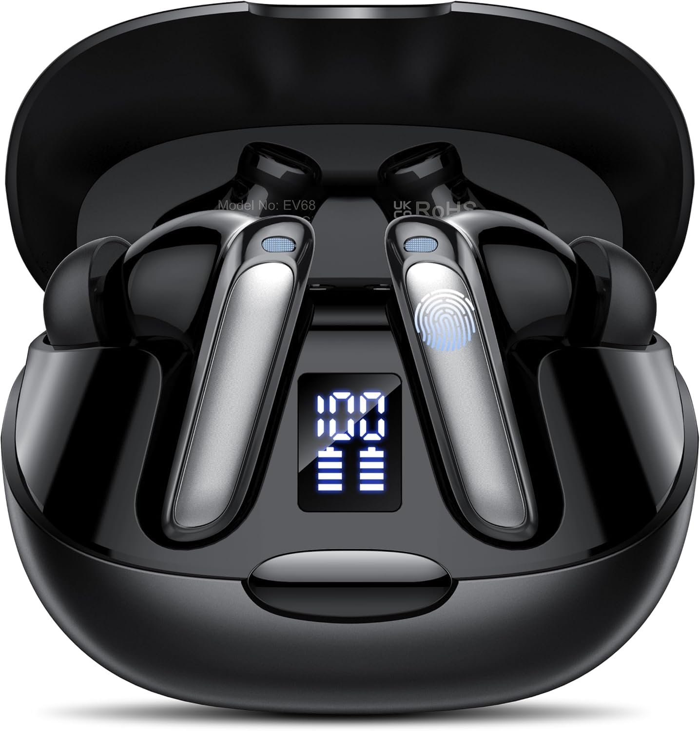 

Bluetooth Wireless Earbuds [2025 Bluetooth Earbuds] Bluetooth 5.4, AI Smart, ENC Call Noise Cancelling, Hi-Fi Sound Quality, AAC Support, LED