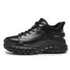 Men's Casual Low-Top Genuine Leather Sneakers - Thick Sole Dad Shoes, Spring/Autumn Fashion Platform Footwear