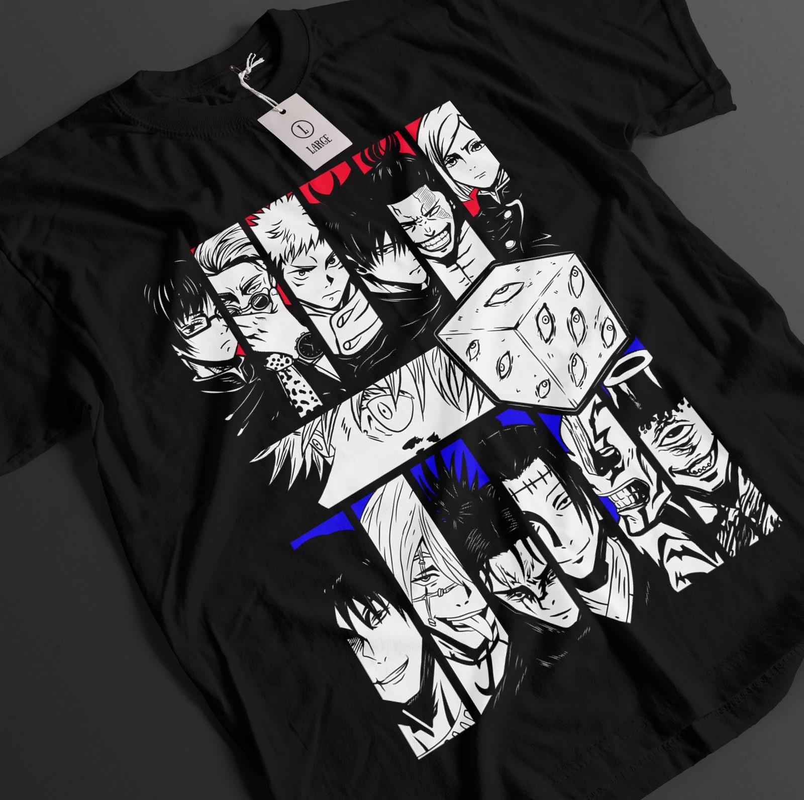 

Jujutsu Kaisen Shirt Gojo T-Shirt Mens Womens Tees Top Itadori Top Geto Tshirt JJK Anime Megumi Tee 4XL
