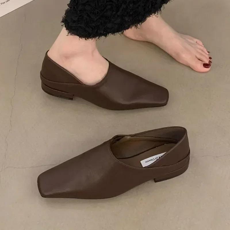 Fashion Square Toe Leopard Loafers Women Heels Shoes Leather Snow Boots 2025 Autumn Winter Elegant Women Pumps Dress Zapatos De Mujer