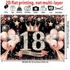 2D 18th Birthday Backdrop with Champagne, Balloons & Confetti for Teens