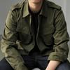 Multi Pocket Cargo Jacket Mens Spring Autumn American Vintage Causal Coats Lapel Collar Casual Fashion Outwear